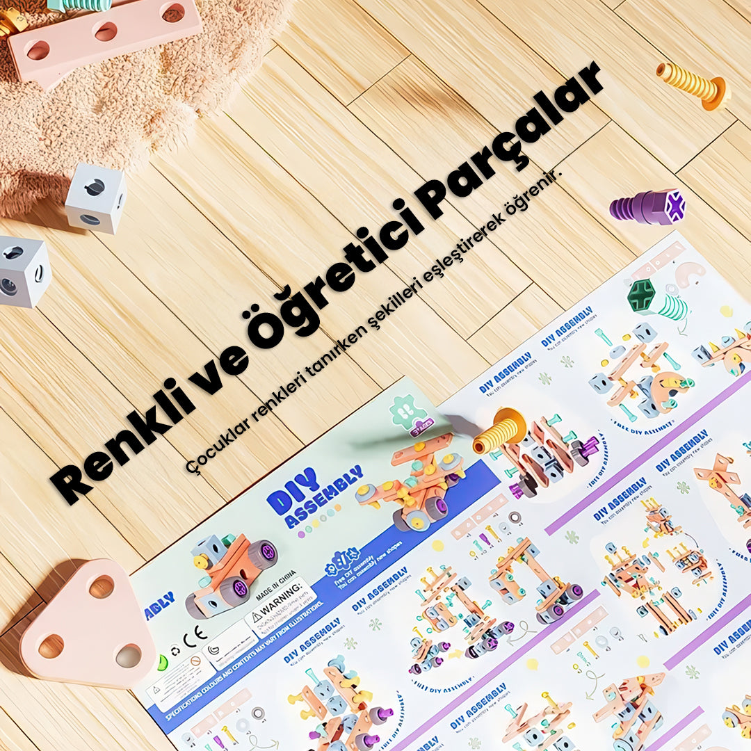Bricco Hayal Gücü Kutusu – Zeka ve Motor Becerilerini Geliştiren Montaj Seti